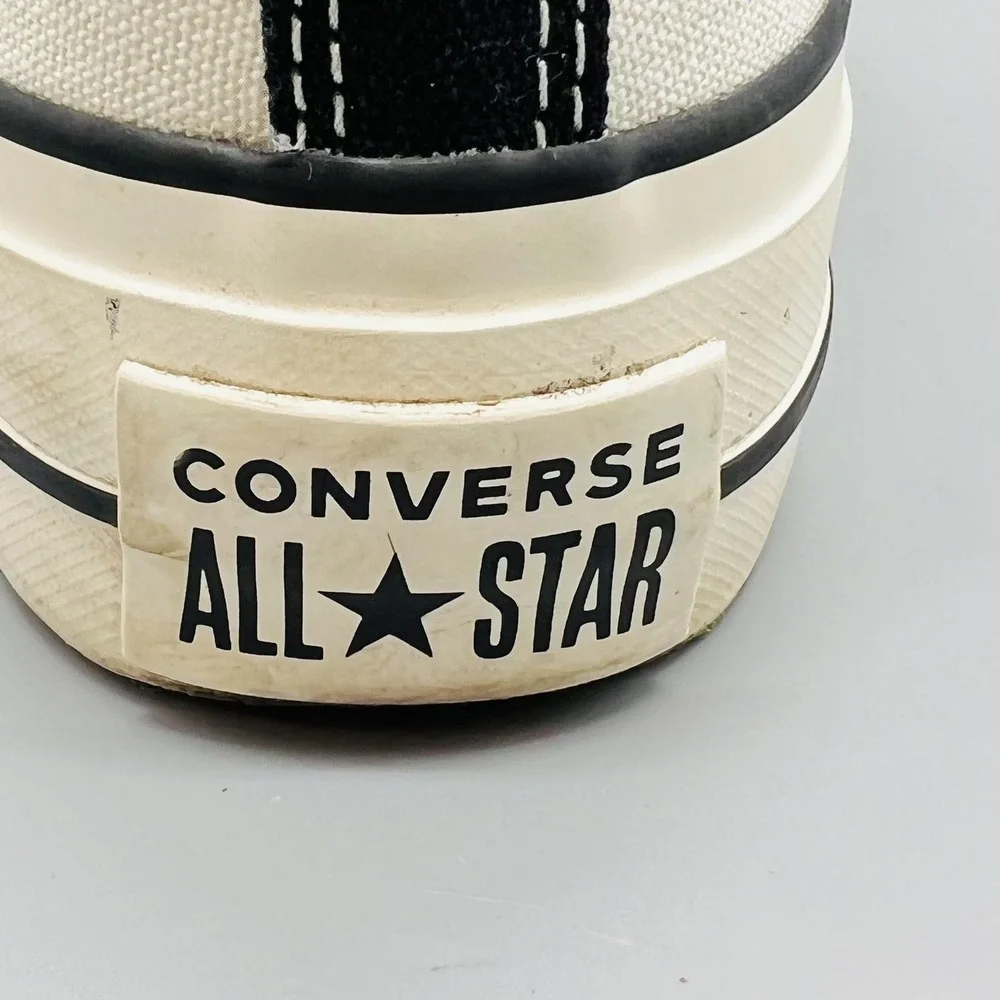 Converse High Top Sneakers Girls 4 White Platform Canvas Chuck Taylor All Star